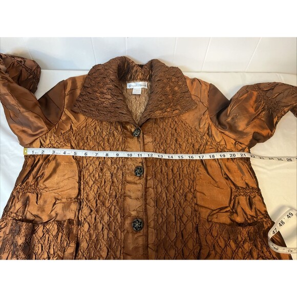 General Apparel Women’s Size Small Copper Evening Event Coat Jacket Pockets - Picture 5 of 8